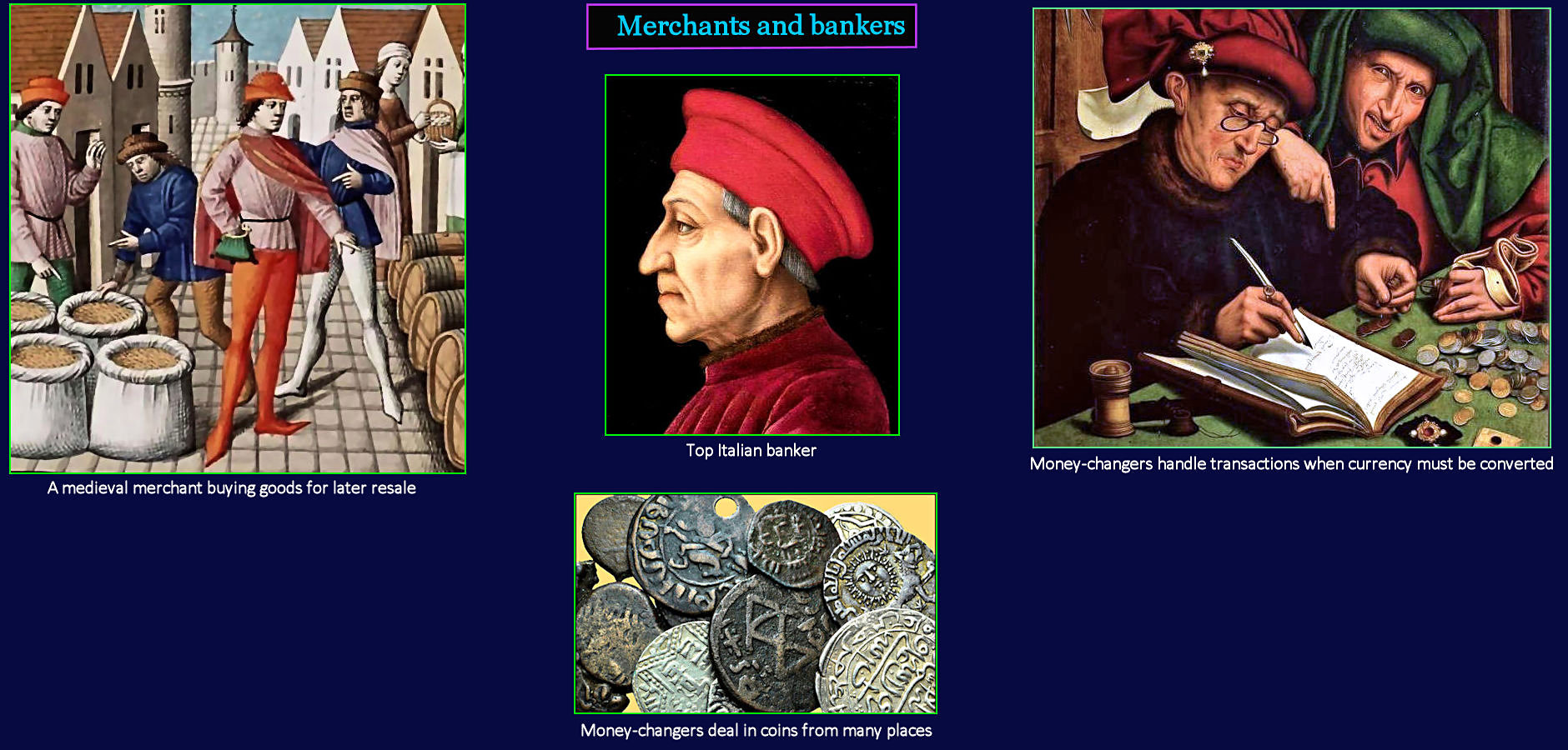 Medieval merchants and bankers